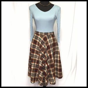 Pink Martini Plaid Midi Skirt - Size S